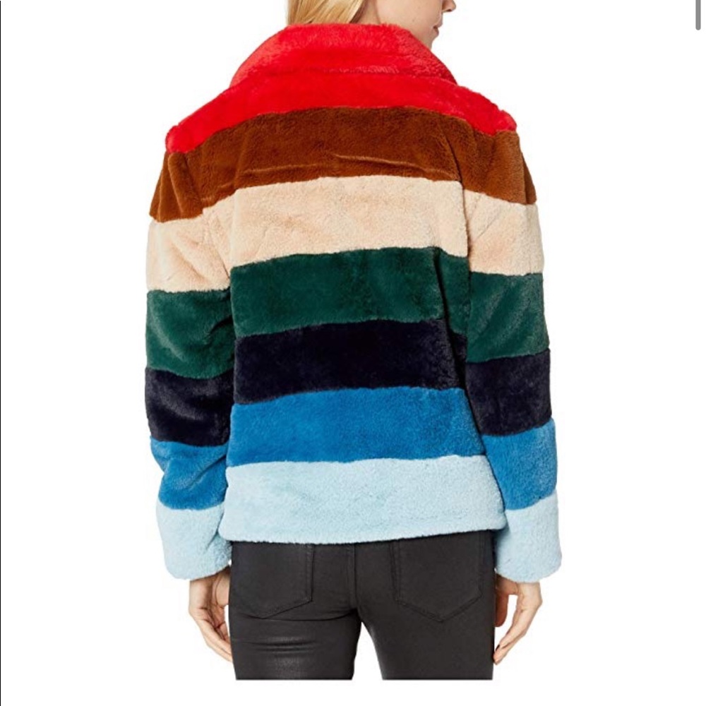 Rainbow pop faux fur
